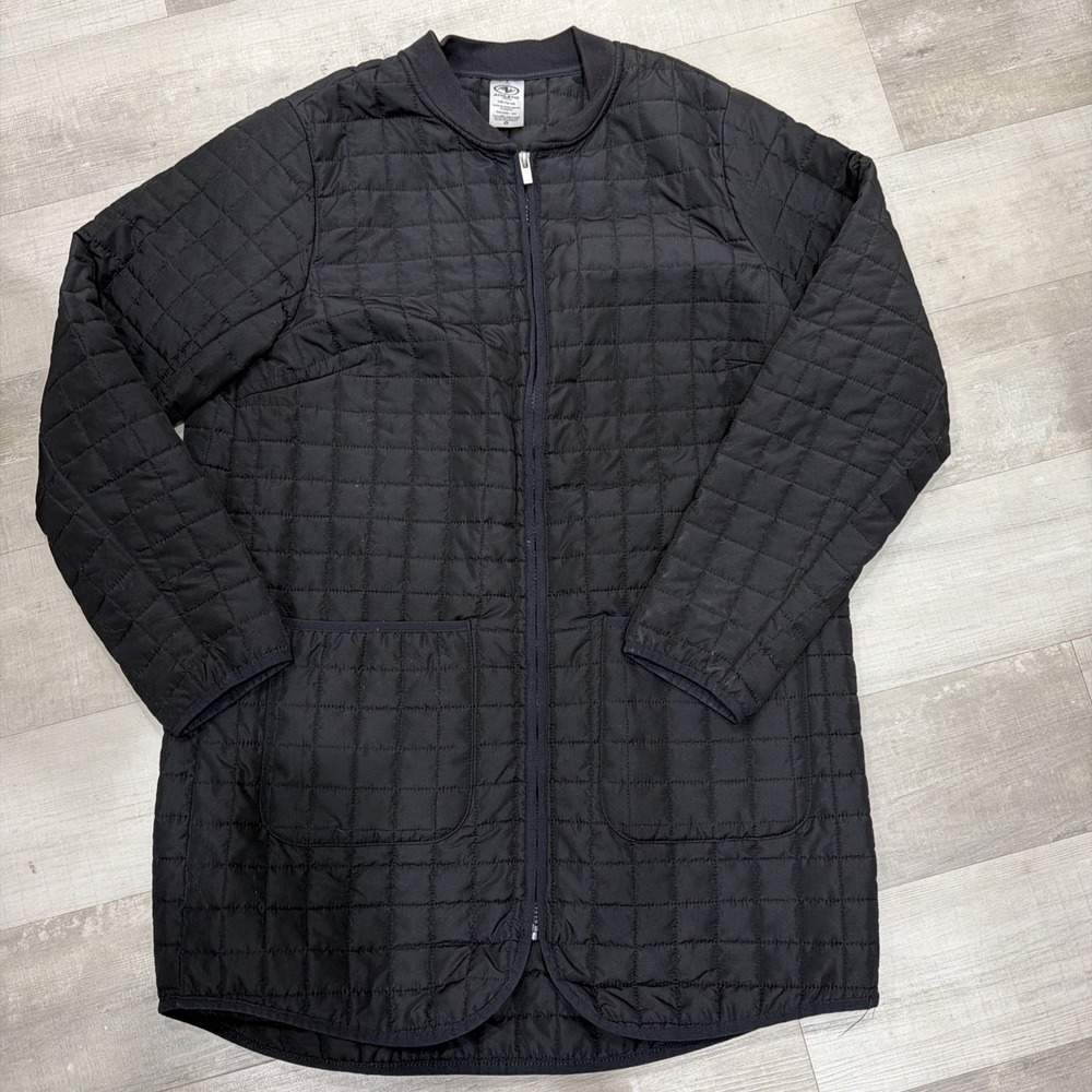 Athletic Works Women's Jacket Size L/G 12-14 Black Quilted Lightweight Full Zip